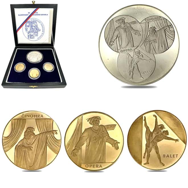 Slovakia Proof Gold/Silver 80th Ann. Slovak National Theater 4-Medal Set