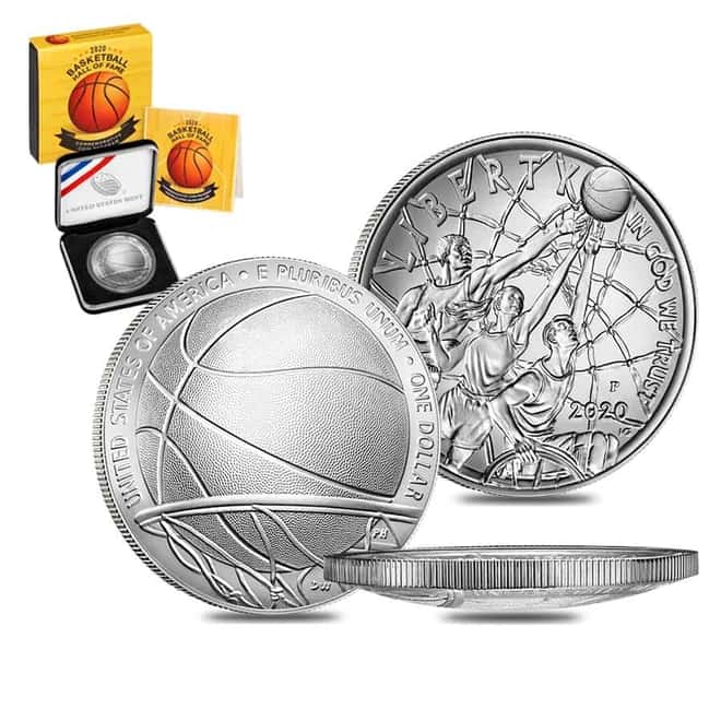 2020 P Basketball Hall of Fame Silver Dollar BU (w/Box & COA)