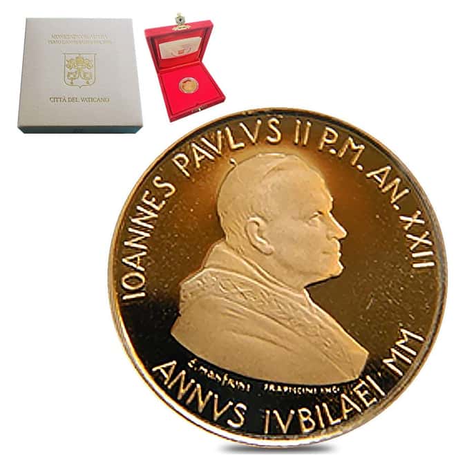 2000 Vatican City Pope John Paul II 50,000 Lire Proof Gold Coin