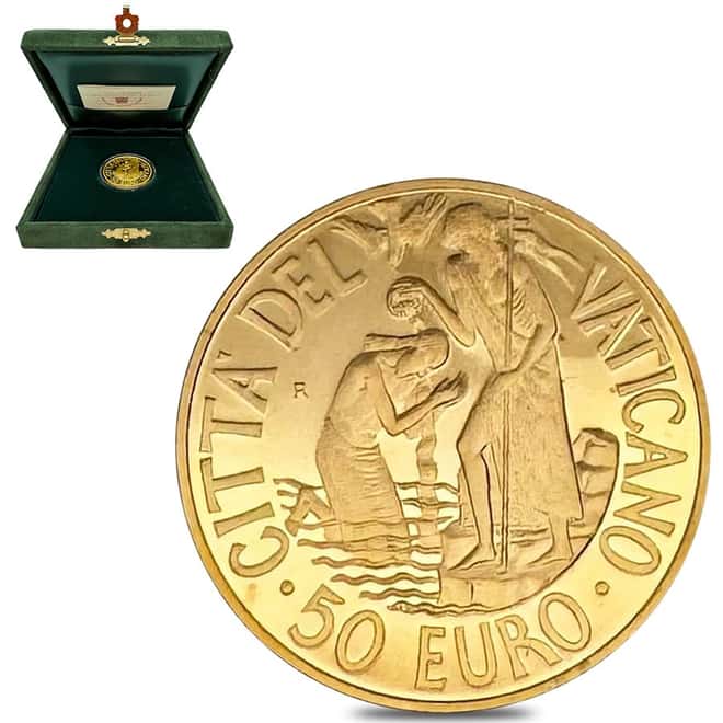 2005 Vatican City Christian Sacraments: Baptism 50 Euro Gold Coin