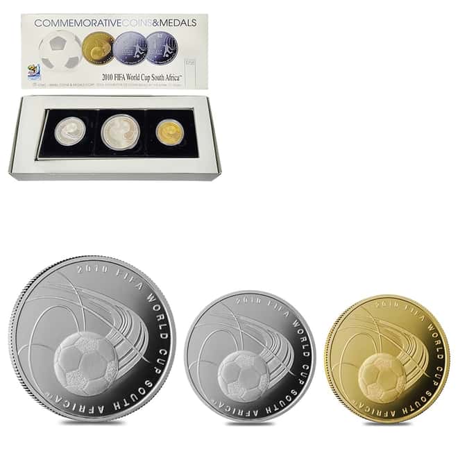 2009 Israel Gold/Silver FIFA World Cup South Africa 3-Coin Set (w/Box & COA)