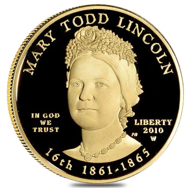 2010-W 1/2 oz $10 First Spouse Mary Todd Lincoln Proof Gold Coin (w/Box & COA)