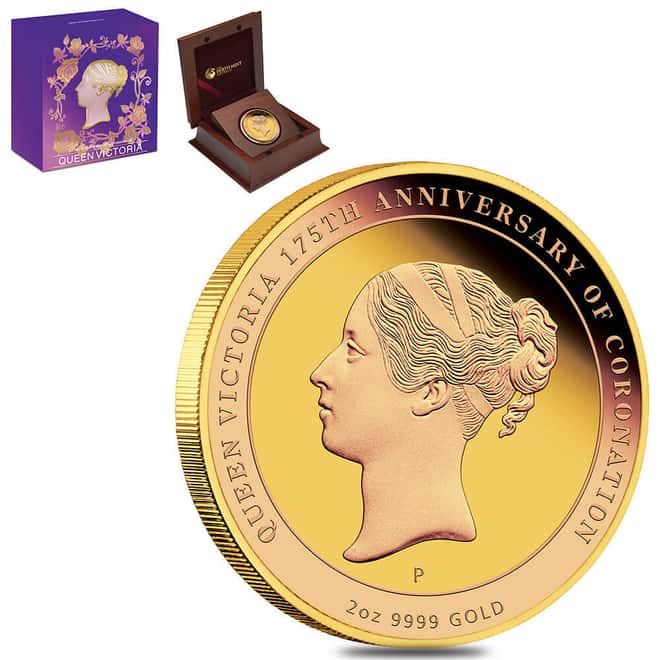 2013 2 oz Proof Gold Queen Victoria 175th Anniversary of Coronation Coin Perth Mint