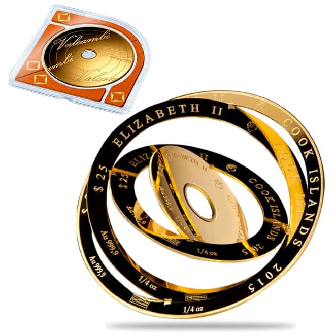 2015 Cook Islands 1 oz Gold Valcambi Armillary Sphere Coin .9999 Fine (In Assay)