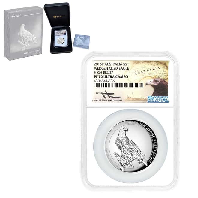 2016 1 oz Silver Australian Wedge-Tailed Eagle High Relief Perth Mint NGC PF 70 (John M. Mercanti)