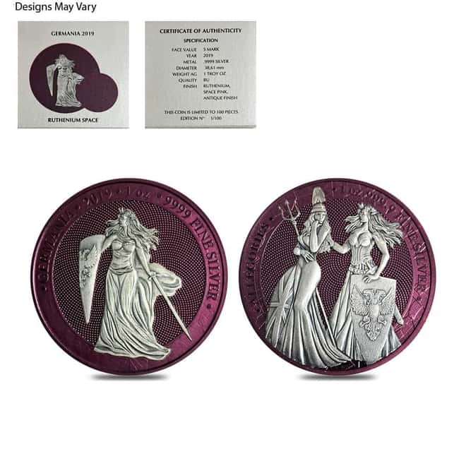 2019 1 oz Germania Ruthenium Space Pink Silver Coin (Random Design)