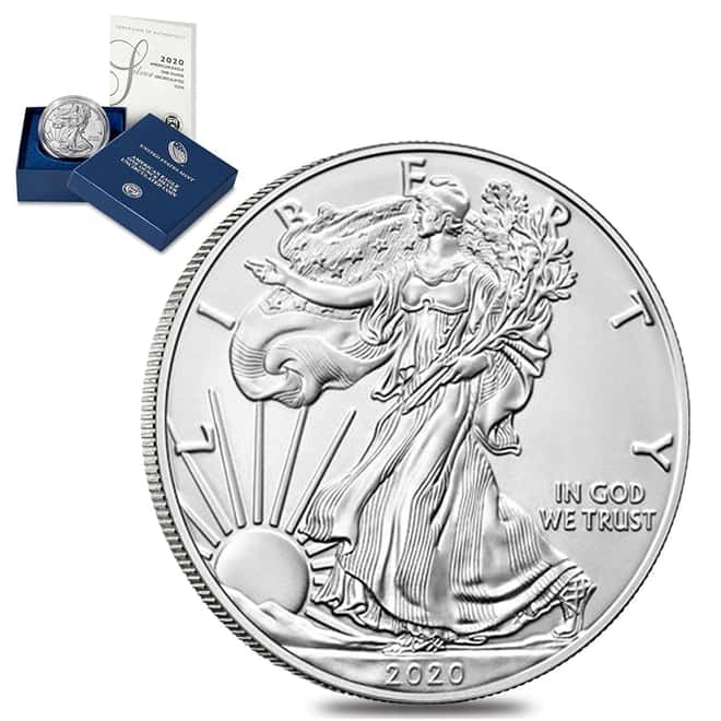2020-W 1 oz Burnished Silver American Eagle (w/Box & COA)
