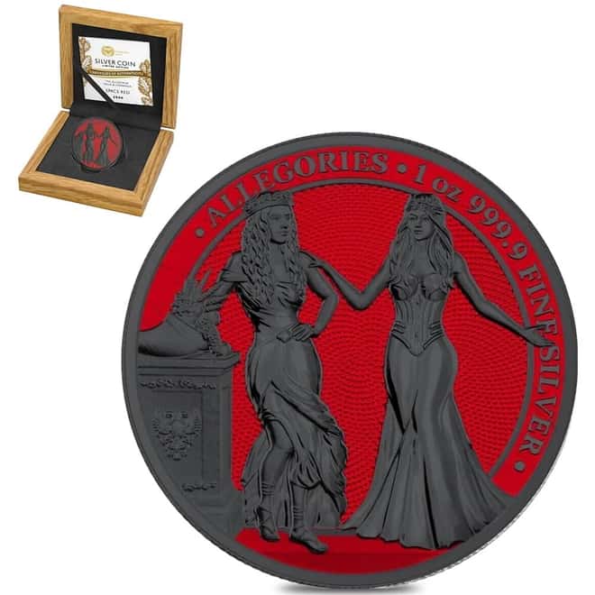 2020 1 oz Italia & Germania The Allegories Space Red Silver Coin