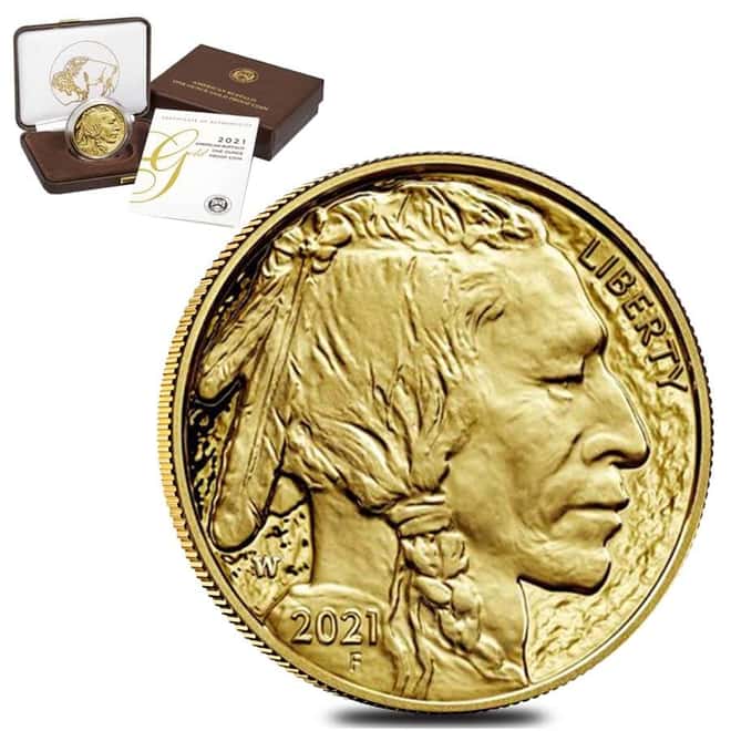 2021-W 1 oz $50 Proof Gold American Buffalo (w/Box & COA)
