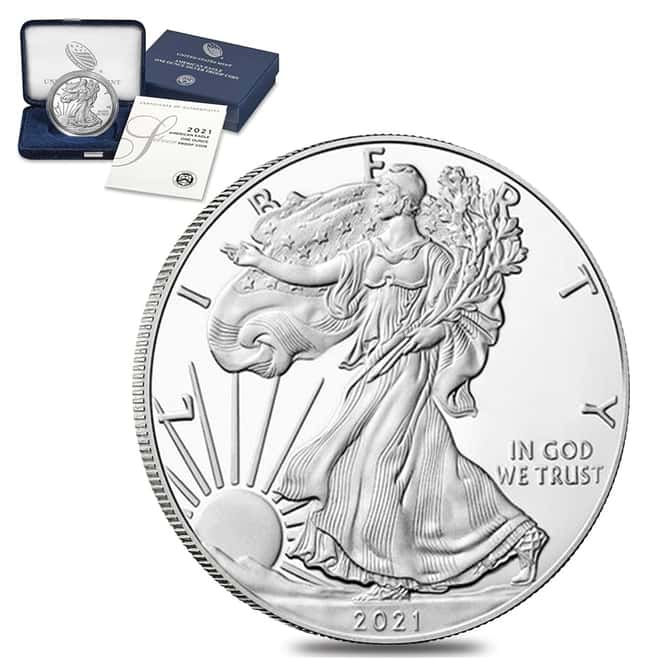 2021-W 1 oz Proof Silver American Eagle (w/Box & COA)
