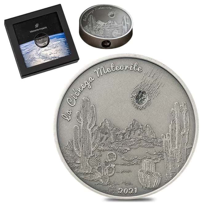 2021 1 oz Silver La Cienega Meteorite Coin Cook Islands .999 Fine (w/Box & COA)