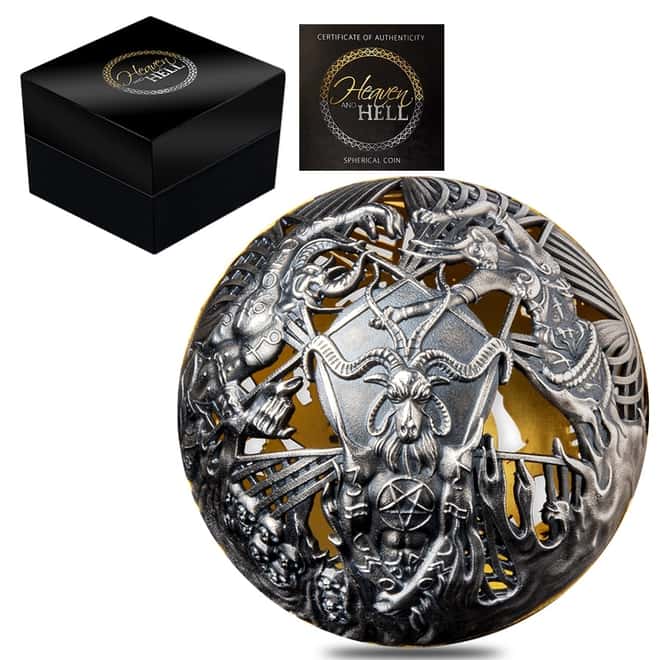 2021 2 oz Silver Heaven and Hell Spherical Coin Samoa .999 Fine (w/Box & COA)