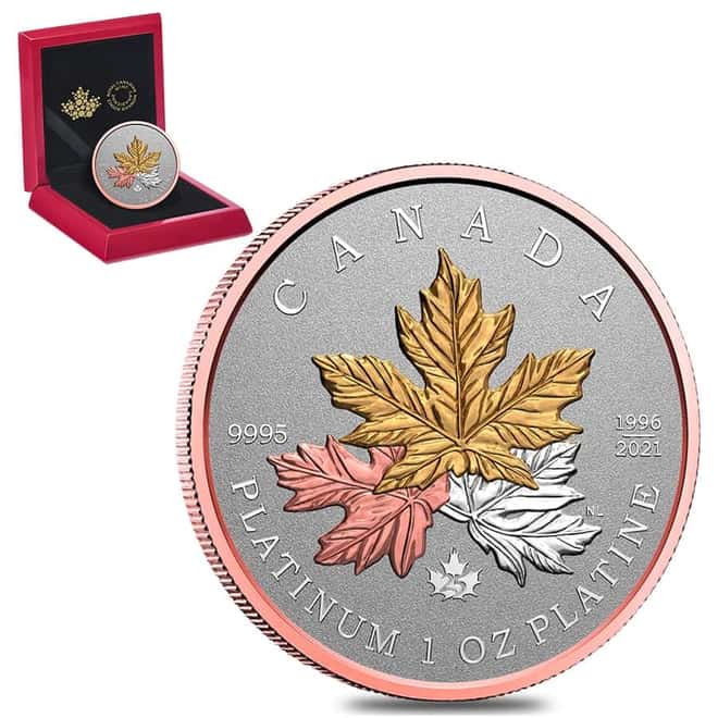 2021 Canada 1 oz Tribute to the Maple Tree Platinum Coin .9995 Fine (w/Box & COA)