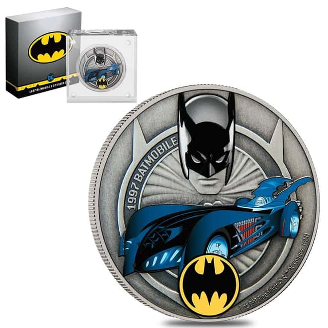 2021 Niue 1 oz DC Comics Batman - 1997 Batmobile Silver Coin (w/Box & COA)