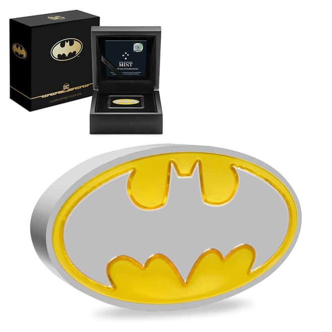 2021 Niue 1 oz DC Comics - Batman Logo Shaped Silver Coin (w/Box & COA)