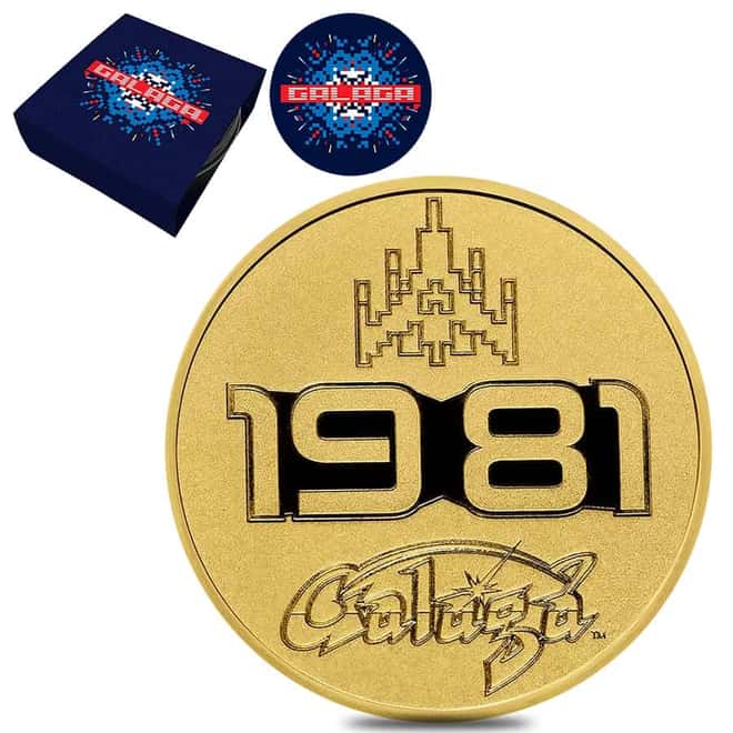 2021 Niue 1 oz GALAGA™ 40th Ann. Gold Coin BU (w/Box & COA)