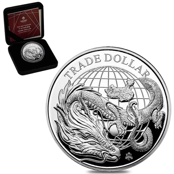 2021 St. Helena 1 oz Proof Silver Chinese Trade Dollar