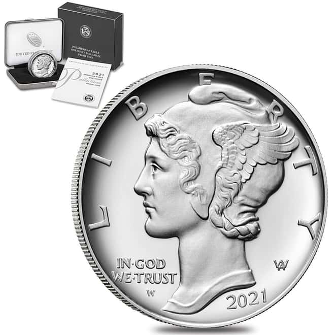 2021-W 1 oz Proof Palladium American Eagle $25 Coin (w/Box & COA)