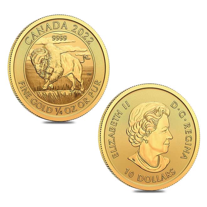 2022 1/4 oz Canadian Buffalo Gold Coin .9999 Fine BU