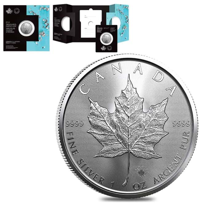 2022 1 oz Canadian Treasured Silver Maple Leaf Coin BU - Congratulations