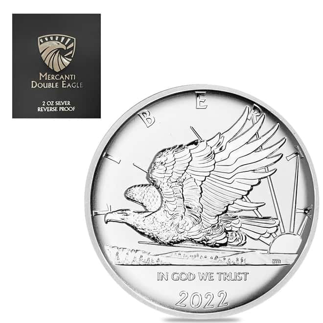 2022 2 oz Silver Mercanti Double Eagle Reverse Proof Round (w/COA)