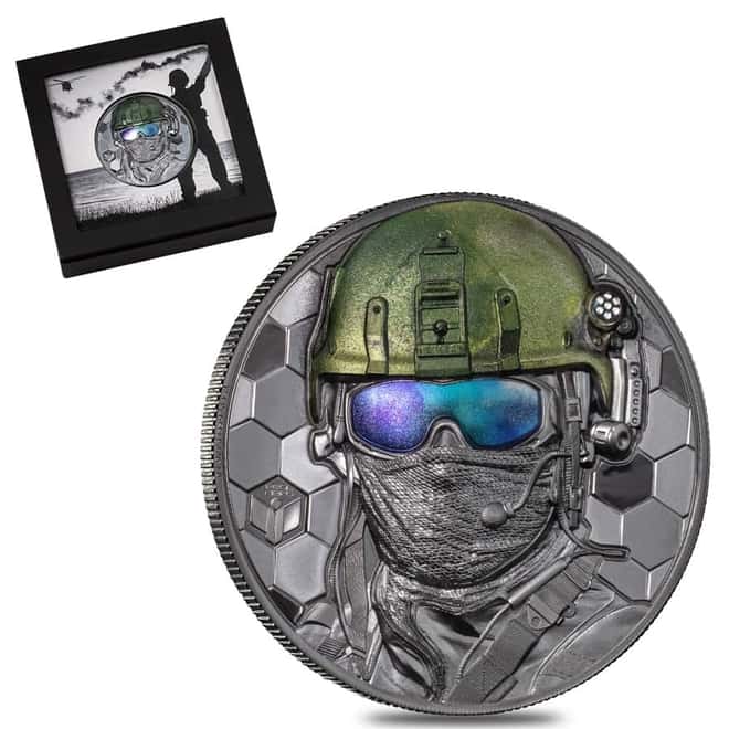 2022 3 oz Proof Silver Real Heroes - Special Forces Cook Islands Coin .999 Fine (w/Box & COA)