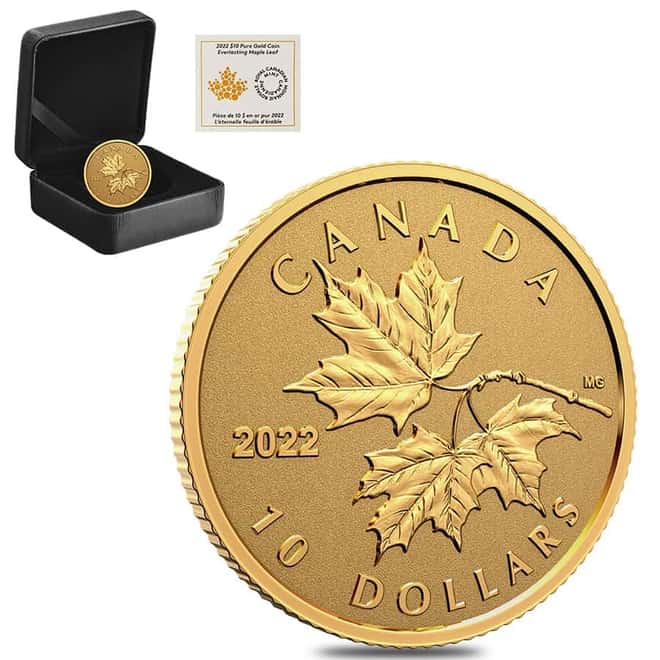 2022 Canada 1/20 oz Gold Everlasting Maple Coin .9999 Fine (w/Box & COA)