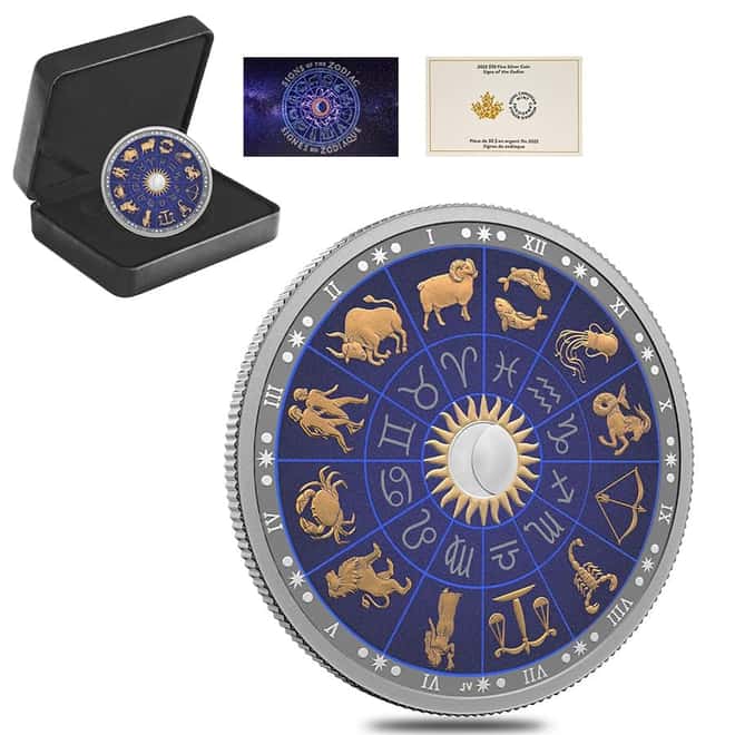 2022 Canada 2 oz Proof Silver Signs of the Zodiac Coin .9999 Fine (w/Box & COA)