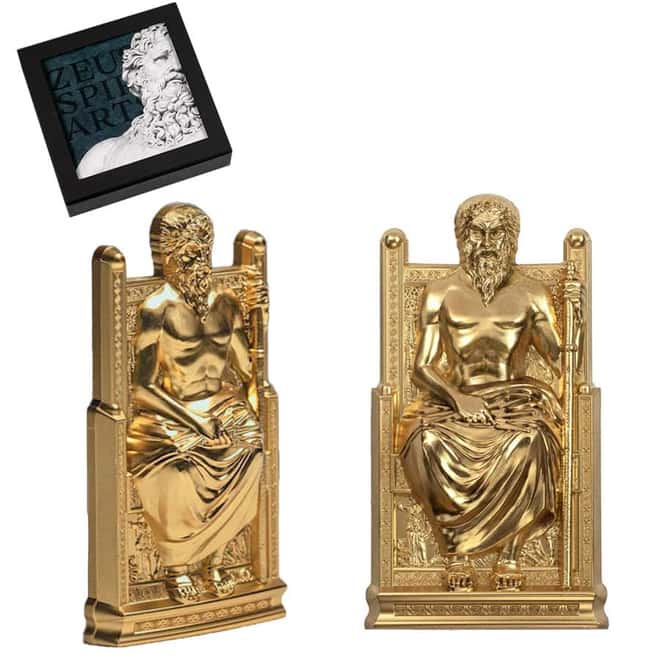 2022 Cook Islands 3 oz Gilded Silver Spiritual Art - Zeus Coin .999 Fine (w/Box & COA)