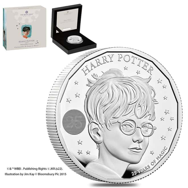 2022 Great Britain 2 oz Harry Potter Proof Silver Coin .999 Fine (w/Box & COA)