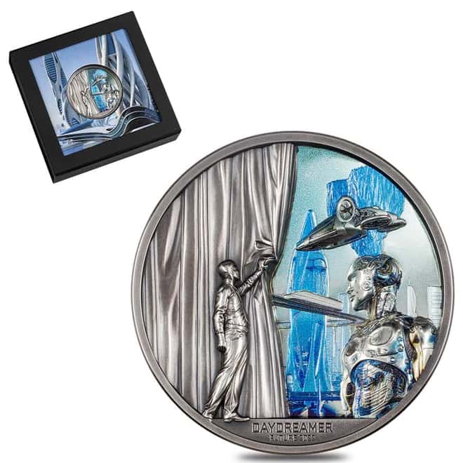 2022 Palau 2 oz Silver Daydreamer - Future Antiqued Coin .999 Fine (w/Box & COA)