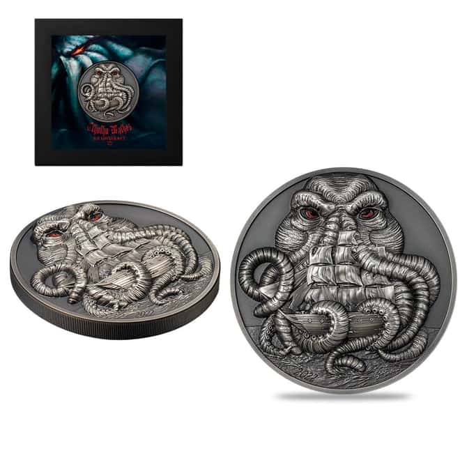 2022 Palau 3 oz Silver Lovecraft - Cthulhu Coin .999 Fine (w/Box & COA)