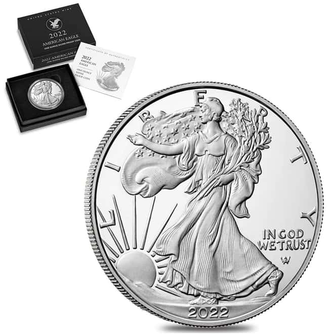 2022-S 1 oz Proof Silver American Eagle (w/Box & COA)