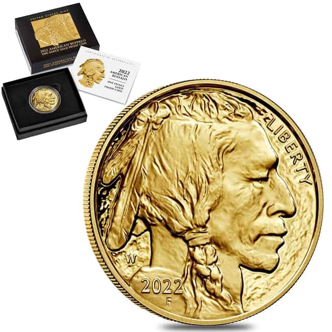 2022-W 1 oz $50 Proof Gold American Buffalo (w/Box & COA)