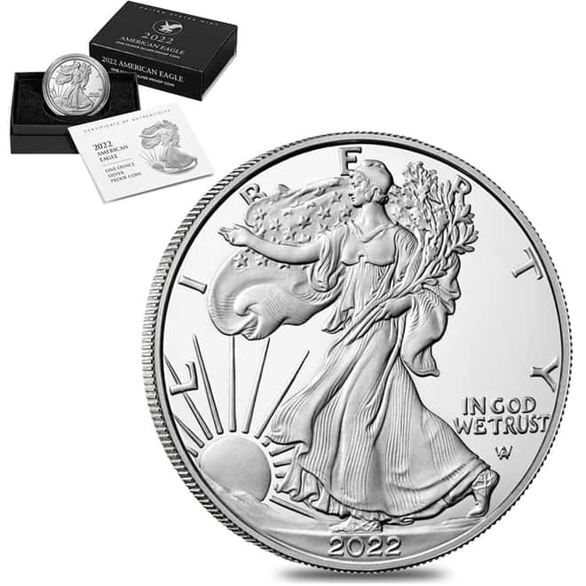 2022-W 1 oz Proof Silver American Eagle (w/Box & COA)