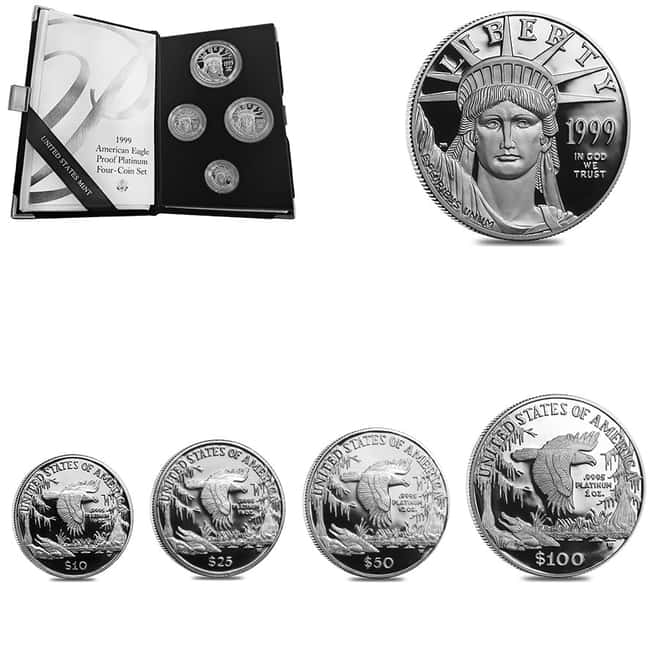 1999-W 1.85 oz Proof Platinum American Eagle 4-Coin Set