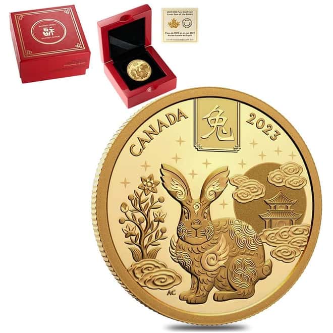 2023 Canada 1/2 oz Proof Gold Lunar Year of The Rabbit RCM Coin .9999 Fine (w/Box & COA)