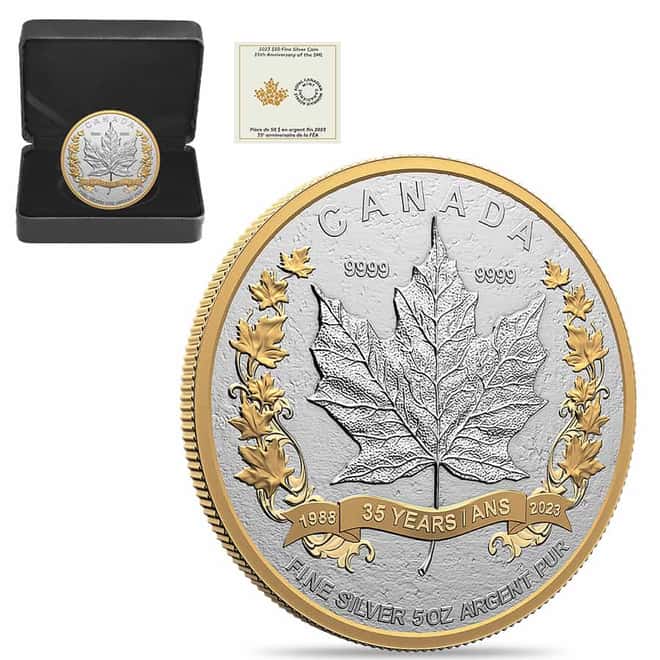 2023 Canada 5 oz Silver Maple 35th Anniversary Coin