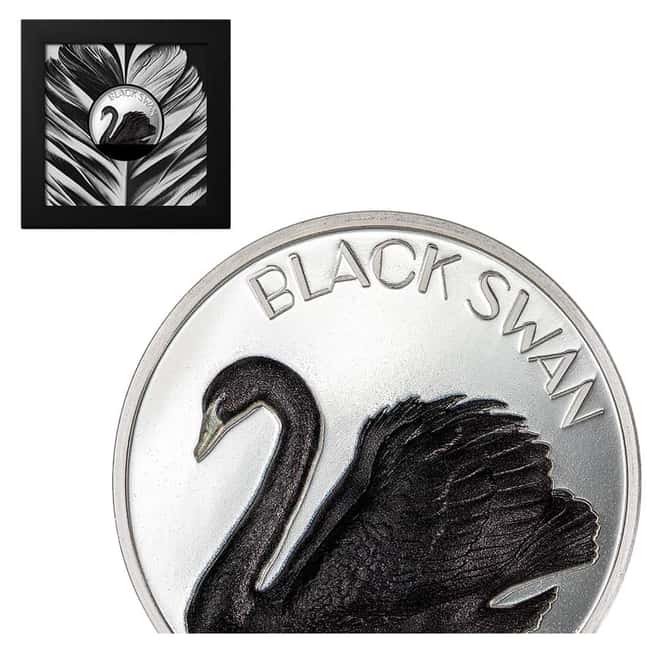 2023 Cook Islands 2 oz Proof Silver Black Swan Coin