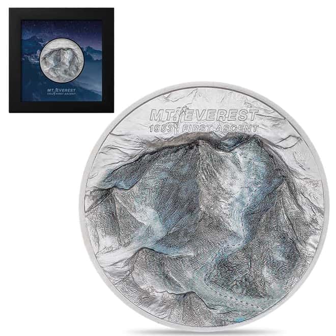 2023 Cook Islands 2 oz Silver Mt. Everest First Ascent Coin