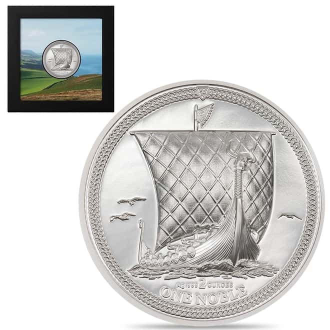 2023 Isle of Man 2 oz Proof Silver One Noble Coin