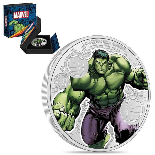 2023 Niue 1 oz Marvel Hulk Proof Colorized Silver Coin