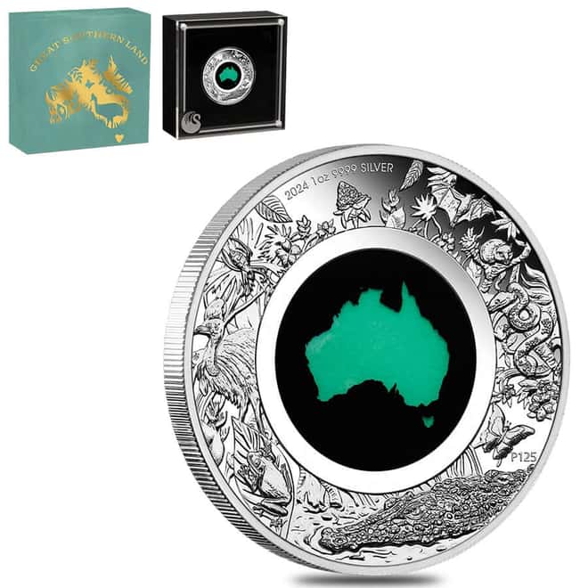 2024 1 oz Proof Silver Great Southern Land Chrysoprase Coin Perth Mint