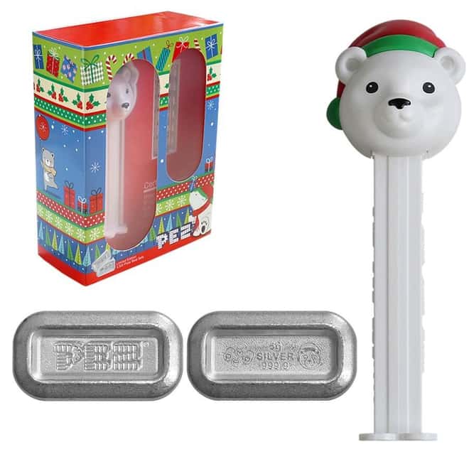 2024 30 Gram PAMP Polar Bear PEZ® Dispenser & Silver Wafers