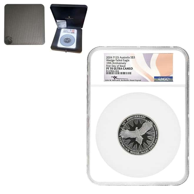 2024 3 oz Proof Silver Australian Wedge-Tailed Eagle NGC PF 70 FDOI (Mercanti)