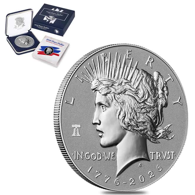 2026-P Peace Silver Dollar Reverse Proof Coin .999 Fine (w/Box & COA)