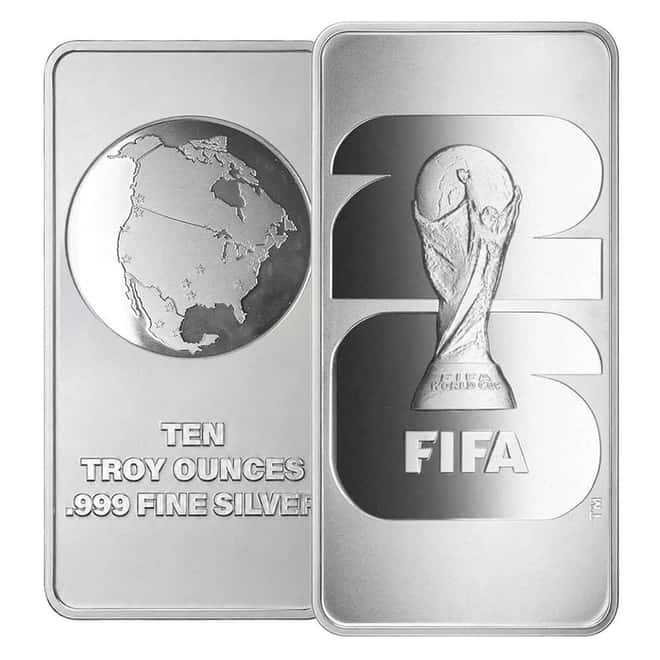 2026 10 oz FIFA World Cup Silver Bar .999 Fine