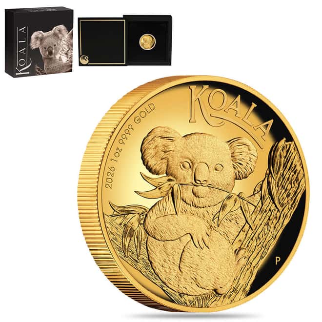 2026 1 oz Proof Gold Australian Koala High Relief Coin Perth Mint