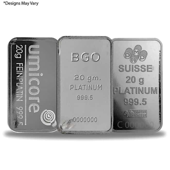 20 gram Generic Platinum Bar .9995 Fine (Secondary Market)