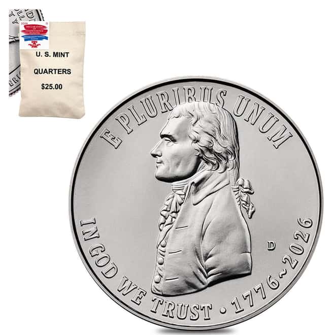 $25 Face Value Bag 2026-D Declaration of Independence Semiquincentennial Quarter 25C (100 Coins)